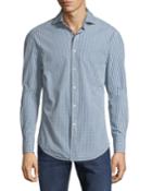 Men's Slim-fit Checked Shirt W/ Cutaway Collar,