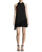 Annalisa Fringe-trimmed Dress, Black
