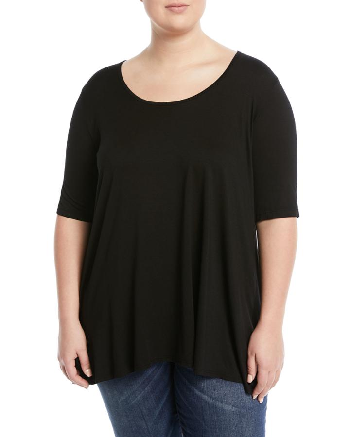 Half-sleeve High-low Tee,