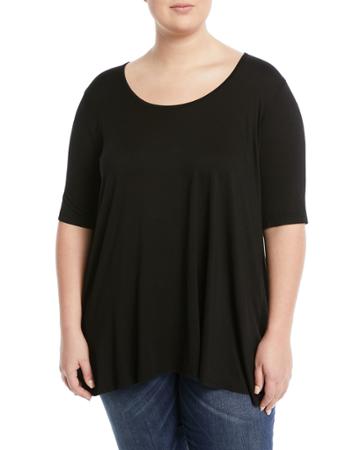 Half-sleeve High-low Tee,