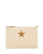 Stella Star Quilted Clutch Bag, Cream