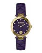 36mm Ip Gold Watch With Violet Dial &
