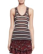 Amory Zigzag Racerback Top, Burgundy