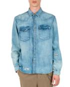 Men's Destroyed Flap-pocket Denim