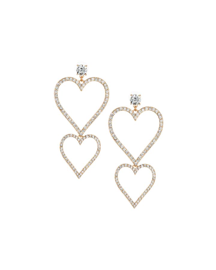 Double-heart Drop Earrings