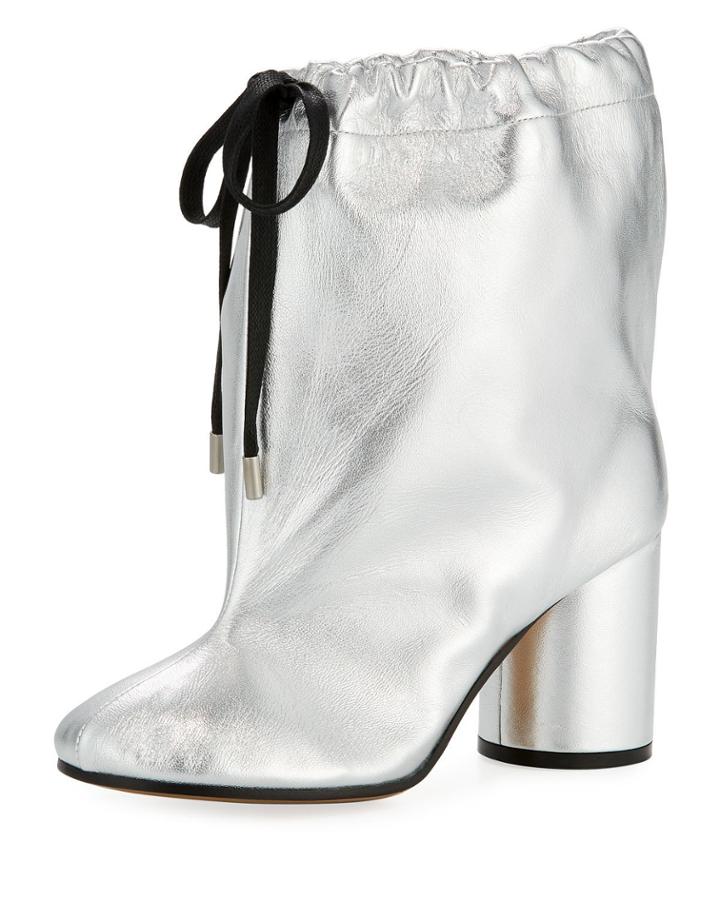Metallic Leather Drawstring