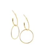 14k Small Double-bond Wire Hoop Earrings