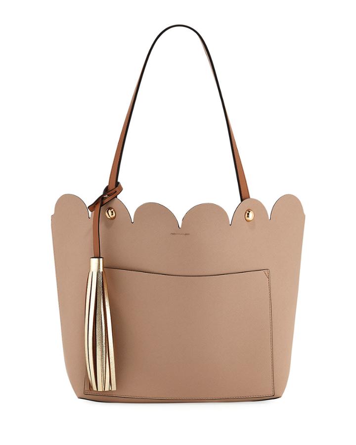 Louise Scalloped Tote Bag With Tassel