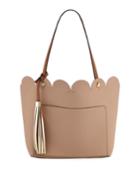 Louise Scalloped Tote Bag With Tassel