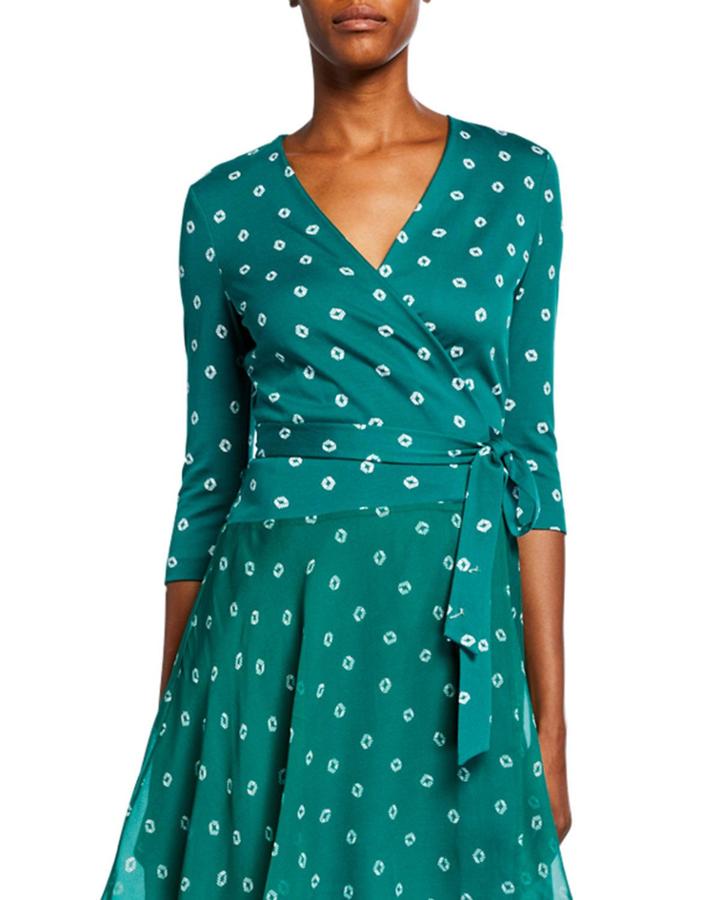 Jezebel Geometric Silk Wrap Blouse