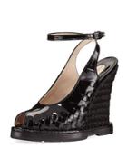 Intrecciato Peep-toe Wedge