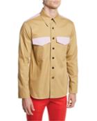 Men's Contrast-trim Twill