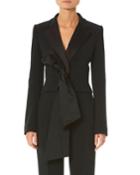 Knotted-front Cropped Blazer Jacket