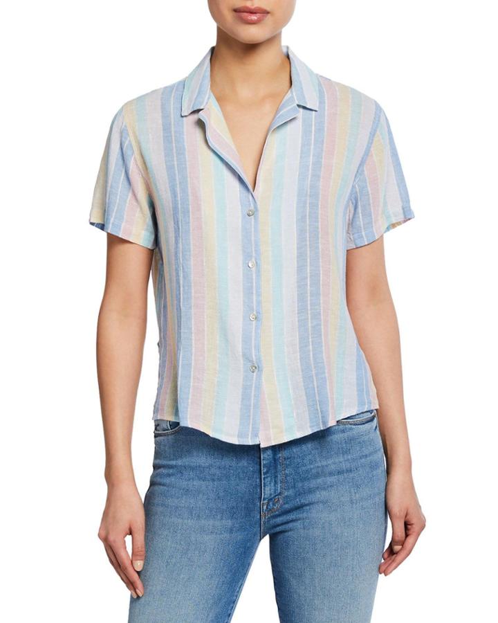 Zuma Striped Button-down Short