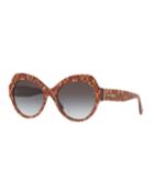 Damask Printed Acetate Cat-eye