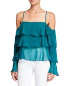 Tiered Ruffle-sleeved Top