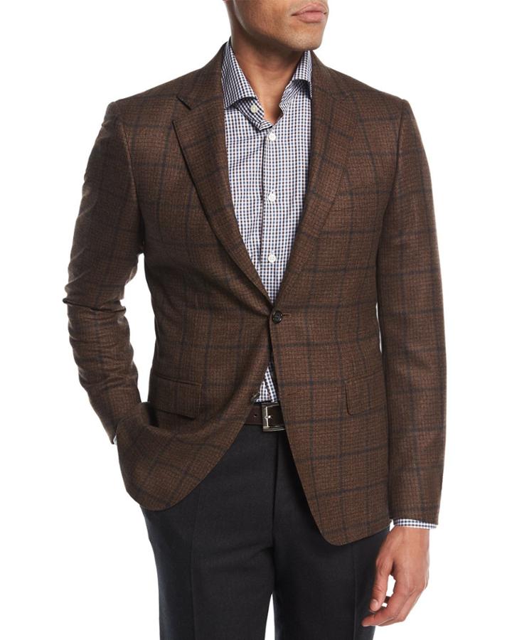 Windowpane Wool Two-button
