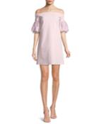 Joelle Lace-sleeve Mini Cocktail Dress