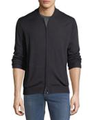 Wool-blend Zip-front Bomber Jacket