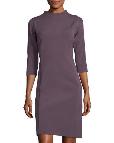 Mock-neck Cold-shoulder Dress