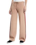 Race Track Side-stripe Wool/cashmere Track Pants