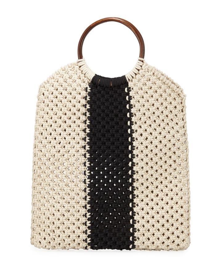 Veronica Ring-handle Macrame Tote Bag