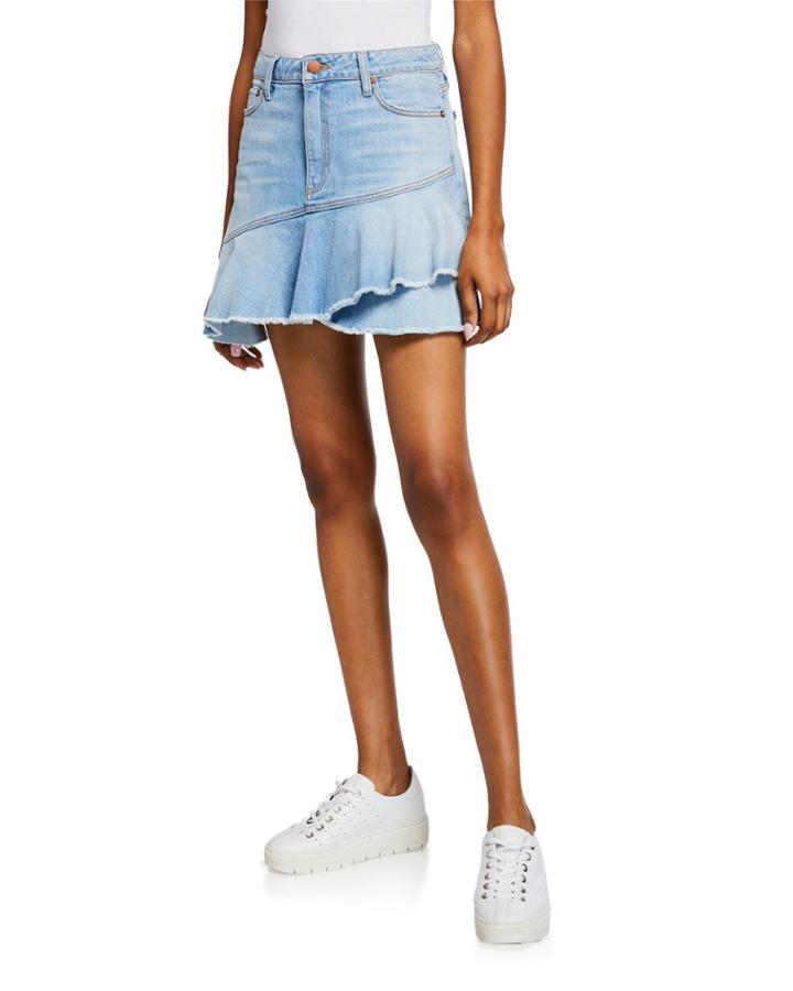 Mini Flounce Ruffle Denim