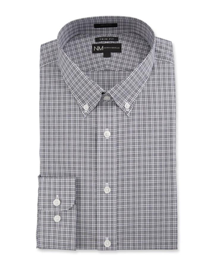 Men's Trim-fit Regular-finish Jasper Check Dress