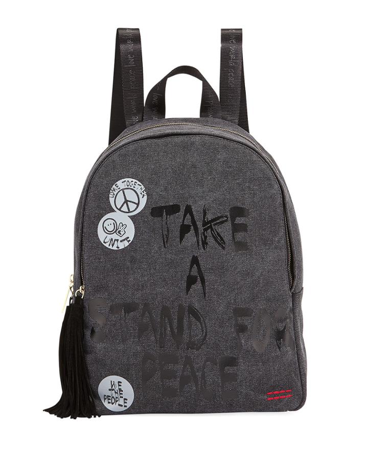 Star Tassel-zip Canvas Backpack