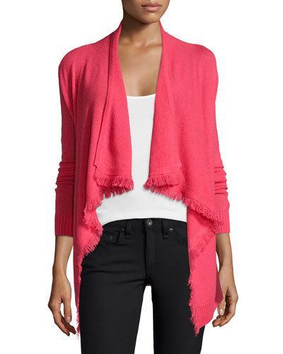 Cashmere Cardigan With Fringe Trim