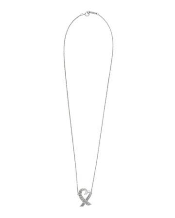 18k Paloma Picasso Loving Heart Diamond Pendant Necklace
