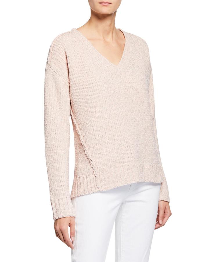 V-neck Metallic Chenille