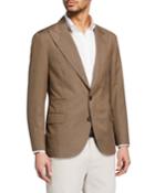Men's Peak Lapel Tropical Wool-blend Jacket
