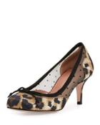 Leopard-print Point D'esprit Pump, Black