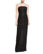 Strapless Lace Bustier Column Gown