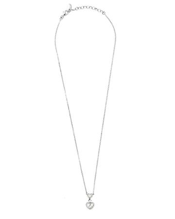 18k White Gold Diamond 2-heart Pendant Necklace