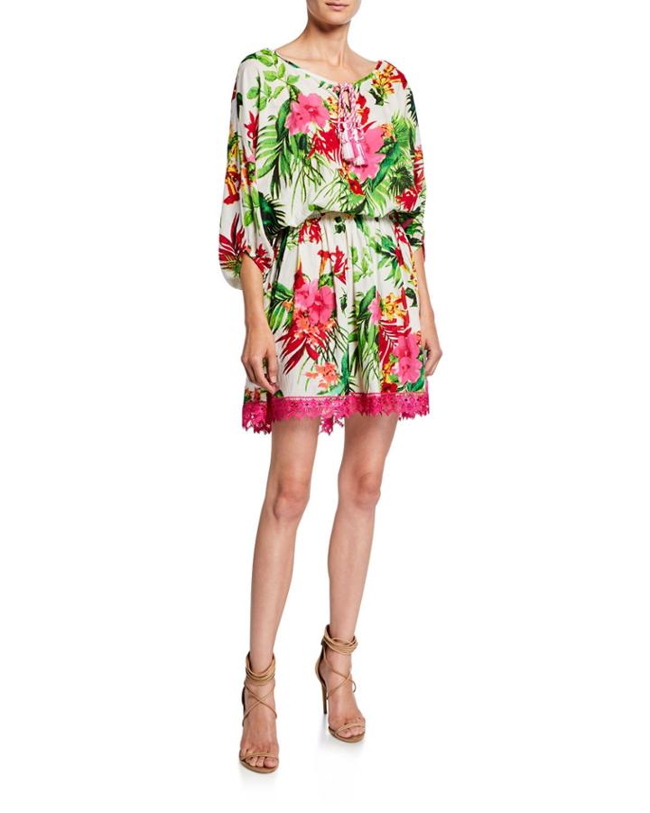 Sherry Hibiscus-print Dress