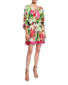Sherry Hibiscus-print Dress