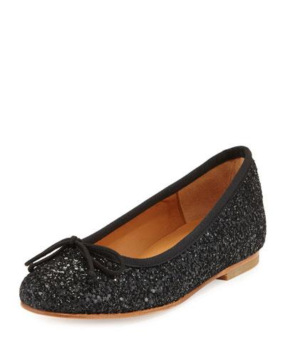 Lira Glitter Bow Flat, Black