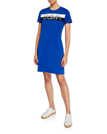 Colorblock Logo Short-sleeve T-shirt Dress