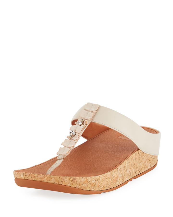 Ruffle T-strap Platform