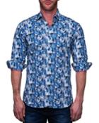 Men's Fibonacci Shaped Sport Shirt - Hello Blue