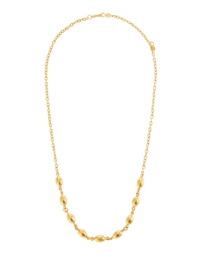 24k Small Cocoon Front Station Necklace