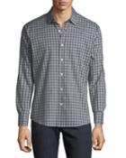 Men's Slim-fit Dobby Check Button-down