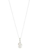 14k Tahitian Pearl Pedant Necklace W/ Diamonds