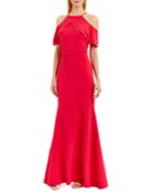 Ruffle-trim Cold-shoulder