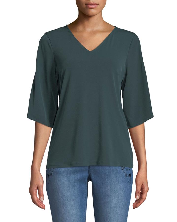 Beaded-ladder Flare-sleeve Tee