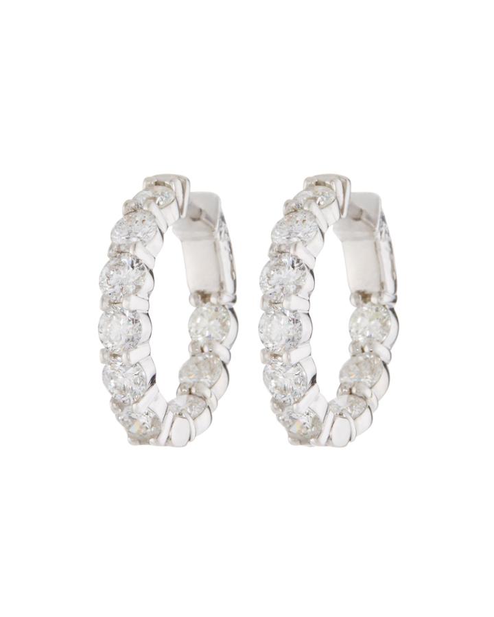 18k Diamond Oval Hoop Earrings