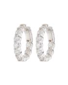 18k Diamond Oval Hoop Earrings