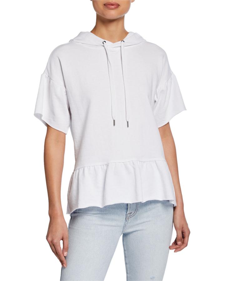 Flutter-sleeve Peplum Hoodie